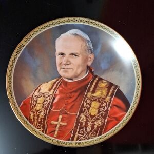 Commemorative Papal Visit Plate 1984 #125 Collectiable Vintage
